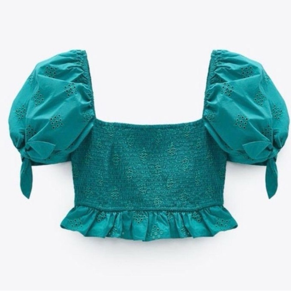 NWT ZARA Smocked Crop Top
